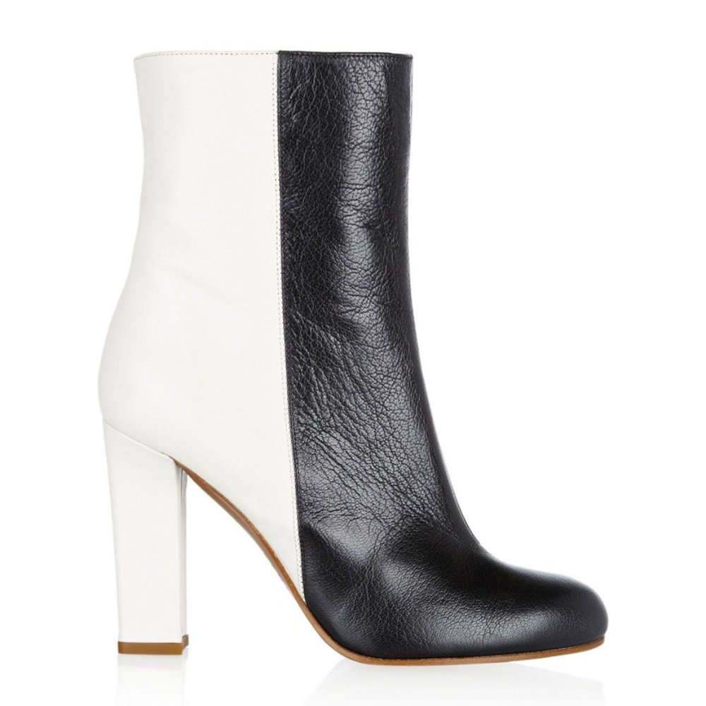 M Missoni Leather Two-Tone High Heel Mid Boot